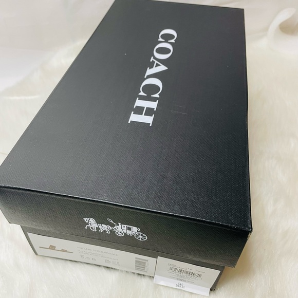 New women Coach Hallie Signature Sandals Khaki leather size 5.5 - Picture 9 of 10